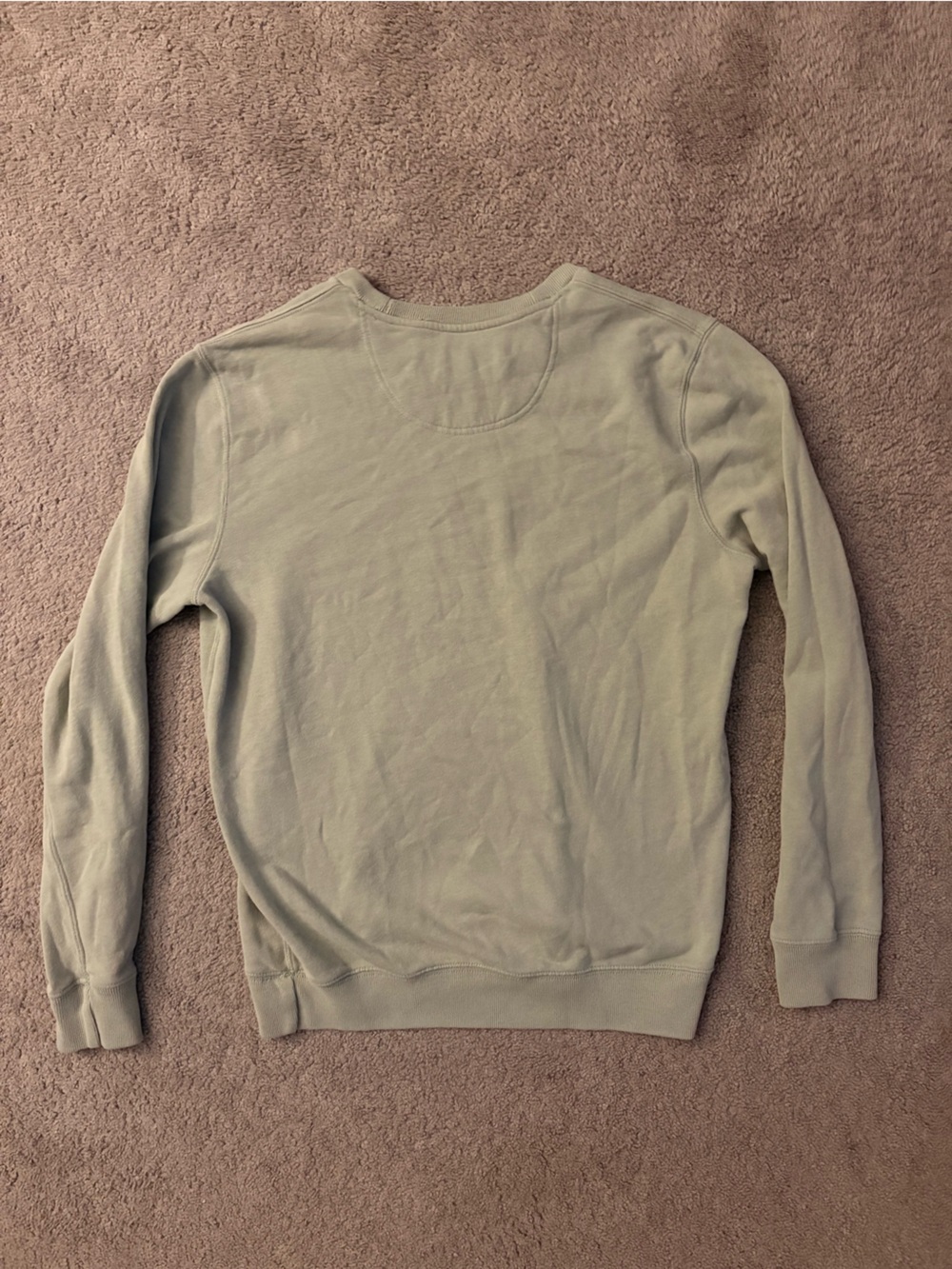 Abercrombie & Fitch Men's Sage Green Embossed Logo Crewneck - Picture 2 of 6